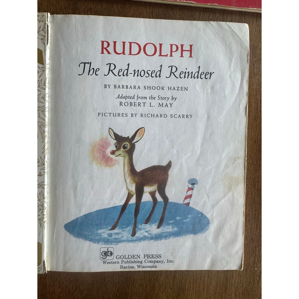 Vintage Little Golden Books Christmas Lot Disney Rudolph Santa 4 Books - Picture 10 of 16